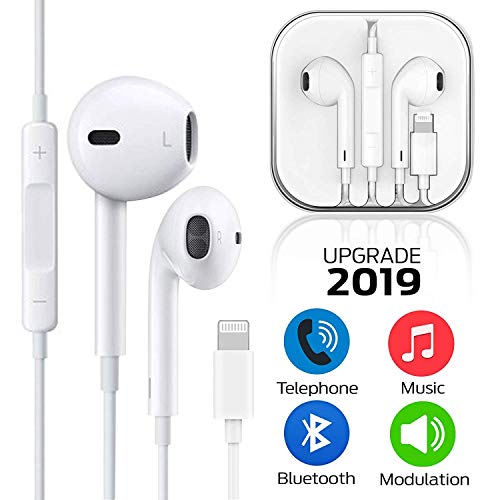 Earbuds, Microphone Earphones Stereo Headphones Noise Isolating Headset Fit Compatible with iPhone Xs/XR/XS Max/iPhone 7/7 Plus iPhone 8/8Plus /iPhone X Earphones (1 Pack)