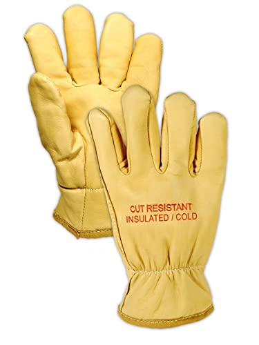 MAGID 1256AXL Road master Insulated Goatskin Leather Drivers Gloves with Aramax…