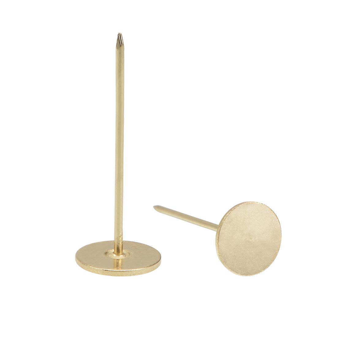 sourcing map Upholstery Nails Tacks 18mmx50mm Flat Head Furniture Nails Gold Tone for Furniture Sofa Headboards, 80 Pcs