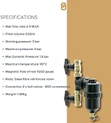 Tower TFC Group TRADE03 22mm Inline Magnetic Boiler Water Filter Black view 6