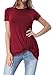 levaca Womens Short Sleeve Loose Tops Solid Basic Twist Front Casual T Shirts