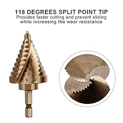 COMOWARE Hex Shank Cobalt Step Drill Bit with Two