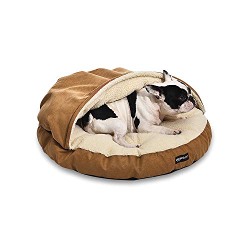 Amazon Basics Cozy Pet Cave Bed, Medium, 30 x 30 x 12.5 Inches, Tan