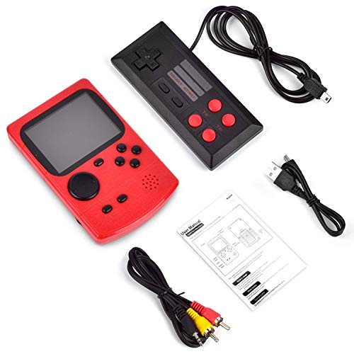 Kiztoys Retro Games Console with 400 Classical FC Games 3 Inch Color Screen Kids Handheld Games Consoles Support TV 2 Players for Teenagers Boys Girls Adults (Red)
