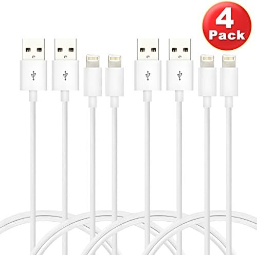 Antopos 3 Feet / 1 Meter Lightning to USB Charge and Sync Cable for iPhone iPad and iPod (4 Pack)