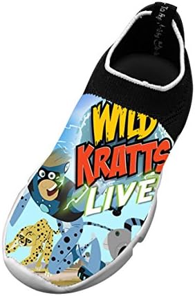 Boys' and Girls' Funny Wild-Kratts Picture Fly Knit Sneaker Shoes 2 D(M) US Big kid