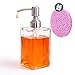 Nozama 16 Oz Clear Glass Soap Dispenser , Hand Soap Dispenser with Rust Proof Stainless Steel Pump for Bathroom Kitchen Hotel Restaurant