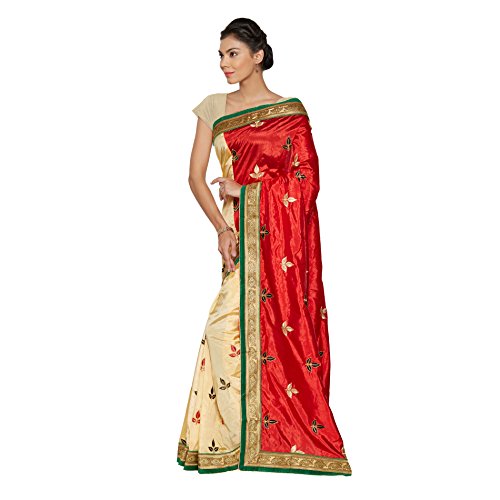 Viva N Diva Beige Silk Saree With Unstitched Blouse Piece - Image 4
