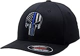 Punisher Blue Line Blue Flex Fit Hat 10986 (L/XL)