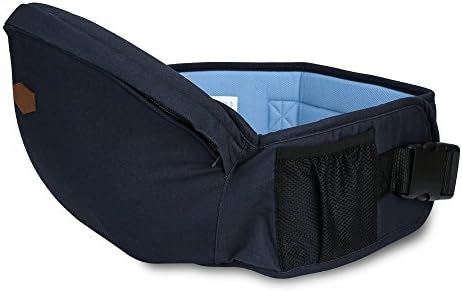 Baby Hip Seat Carrier Toddler Waist Belt with Adjustable Strap and Mesh Pocket (Blue)