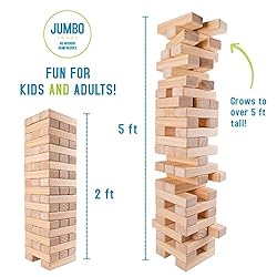 Giant Tumbling Timber Toy - 60 Jumbo Wooden Blocks