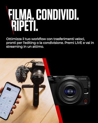 EOS R50 V videocamera digitale mirrorless vlog 24,2MP + RF-S 14-30mm