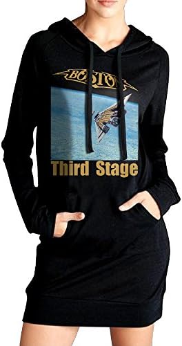 JHH Women's Boston Band-third Stage Sweatshirts Pockets Hoodie Dress Black Size S