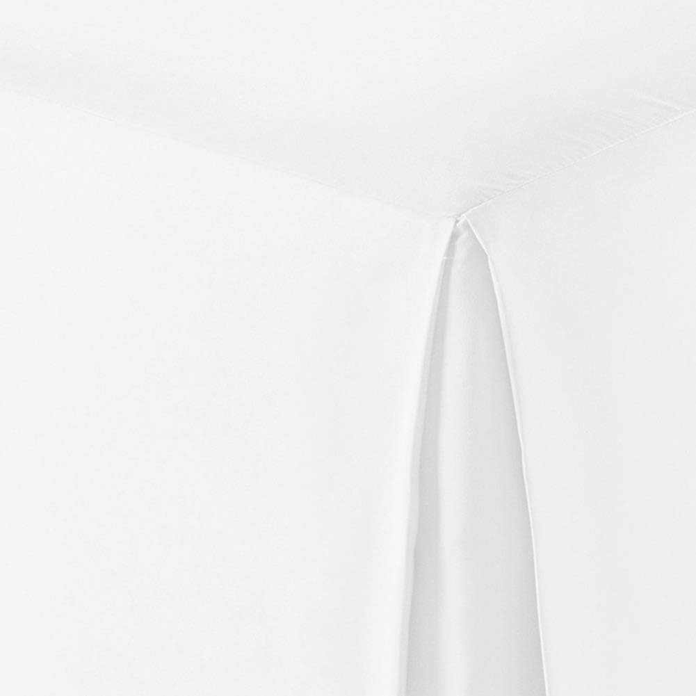  Basics Pleated Bed Skirt - Queen, Bright White: Home & Kitchen