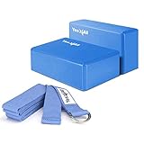 Yes4all Yoga Strap and Yoga Block 2 Pack Set Combo