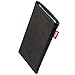 fitBAG Beat Black Custom Tailored Sleeve for ZTE Axon M. Fine Nappa Leather Pouch with Integrated Microfibre Lining for Display Cleaning
