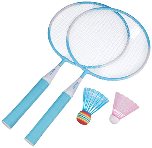 KAISER(カイザー)ワクワク キッズ バドミントン セット KW-597 シャトル付 ブルー ラケット/約225×28×445mm シャトル/約65×65×75mm商品画像