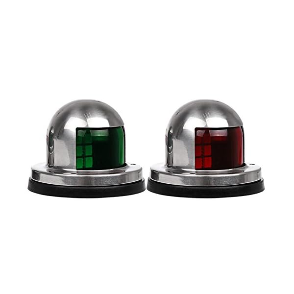 Lemonbest-Stainless-Steel-12V-Marine-Boat-Yacht-Light-LED-Bow-Navigation-Side-Lights-Pontoons-Sailing-Signal-Light-One-Pair-Red-Green