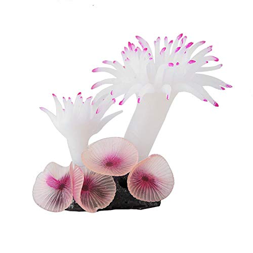 Pssopp Artificial Coral Plant Décor Ornament Simulation Coral Aquatic Plants Artificial Silicone Coral,for Fish Tank Aquarium Ornaments Plastic Landscape Decoration(White)
