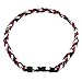 Twisted 3 Rope Braided Titanium Ionic Sports Necklace Baseball Necklace (White/Dark Blue/Red, 20inch)