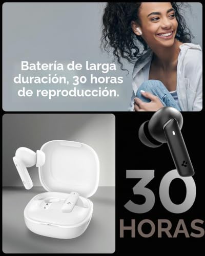 Auscultadores desportivos sem fios de áudio SA-TW P20, auscultadores gaming Bluetooth 5.2, reprodução 30H, cancelamento de ruído USB-C, resistência à água IPX5, equalizador personalizado - Preto