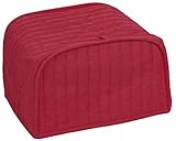 RITZ Polyester / Cotton Quilted Two Slice Toaster Appliance Cover, Dust and Fingerprint Protection, Machine Washable, Paprika Red