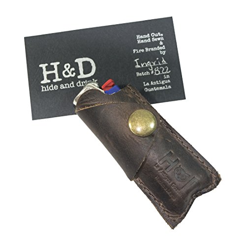 Rustic Leather Lighter Protective Case Handmade by Hide & Drink :: Bourbon Brown