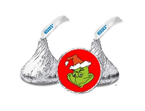 Amazon.com: 108 How the grinch stole christmas, Grinch, Christmas hershey kiss stickers.75