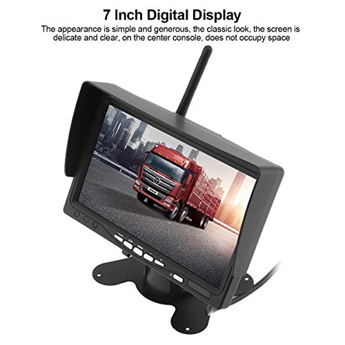 7 Inch HD TFT LCD Vehicle Rear View Monitor, Wireless Backup Rear View Camera System +Waterproof Night Vision Camera for Truck RV Trailer Motor Home Bus