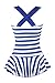 MiYang Women's Swimwear One Piece Slimming Skirt Tummy Control Swimdress Bathing Suit Navy Striped Large US 12-14