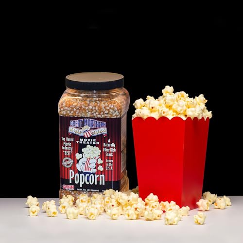 YELLOW POPCORN KERNELS BULK RESEALABLE 7LB JUG – NON-GMO PREMIUM GOURMET POPCORN KERNELS FOR POPPING IN MICROWAVE, STOVETOP, OR MACHINE BY GREAT NORTHERN POPCORN
