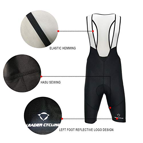 image for LEADER CYCLING Men's Cycling Bib Shorts Bike Bicycle Compression Quick