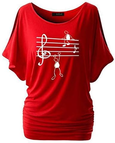 Women Casual Tops, Ladies Summer O-Neck Short Sleeve Printed Tee Blouse Fashion Loose Pure Color Bat Sleeve T Shirts Pullover