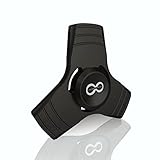 Black Fidget Hand Spinner toy, Metal Aluminum Alloy Tri Spinner with stainless Steel Bearings which helps to increase focus, relieves stress, anxiety, and boredom. Fidget Spinner + Metal Carrying Case
