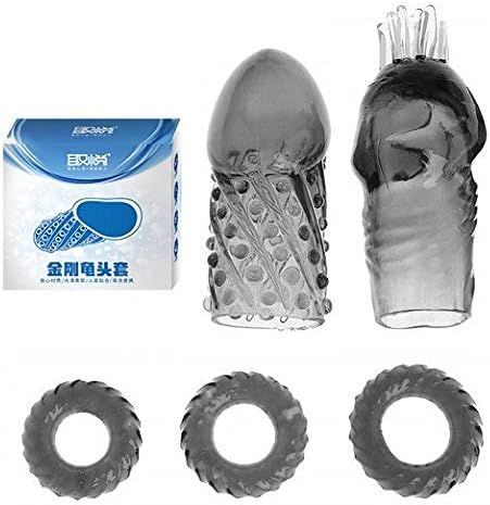 LLZ 5Pcs/Set Soft Lock Sleeve Ring for Men Waterproof A-04