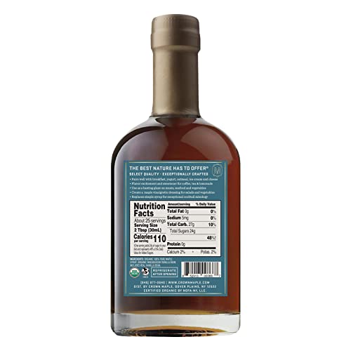 CROWN MAPLE MADAGASCAR VANILLA INFUSED ORGANIC MAPLE SYRUP, 25 FL OZ, REAL VANILLA BEAN, PANCAKES, BAKING, COCKTAILS & BRUNCH