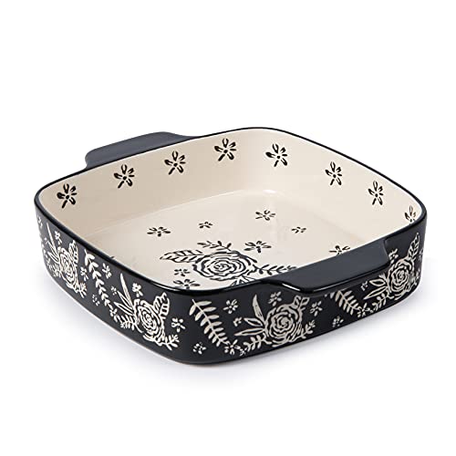 Wisenvoy Baking Dish Ceramic Brownie Pan 9x9 Baking Pan Casserole Dish Lasagna Pan Square Rose Bakeware Sets