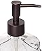 Circleware Vintage Soap Dispenser Bottle Pumps in Metal Caddy 3-Piece Set of Home Bathroom Accessories, Farmhouse Decor for Essential Oils, Lotions and Liquids, 17.5 oz, Hobnail Bronze