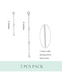 AOBOCO - Extensor de cadena de plata de ley 925 para collar y pulsera con caja de regalo