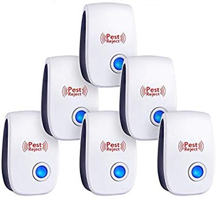 6 Pack Plug in Pest Repeller, Electrical Mosquito Repellent, Non-Toxic Ultrasonic Pest Repellent Indoor Outdoor Pest Control Bug Spider Ant Mice Roach Other Insect