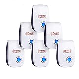 6 Pack Plug in Ultrasonic Pest Repeller, Pest Control Electrical Mosquito Repellent, Non-Toxic Pest Repellent Indoor Outdoor Pest Control Bug Spider Ant Mice Roach Other Insect