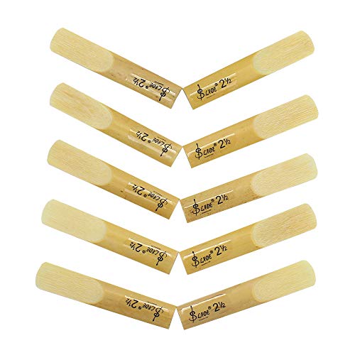 Clarinet Reeds,Alto bE Soprano Saxophone Reeds 2-1/2,Strength 2.5, Each Packaging 10Pcs with Plastic Box