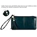 befen Genuine Leather Wristlet Clutch for Women Ultra-Slim Ladies Credit Card Holder Wallet Purses with RFID Protection (Peacock Green)