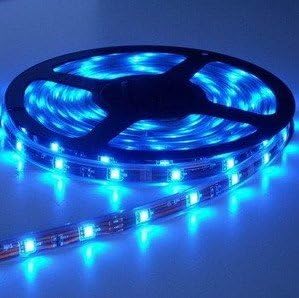 LED Flexible Light Strip Blue 150x 5050 Tri Chip SMD and Self-Adhensive Tape Back,16.4 Ft Blue,5050B