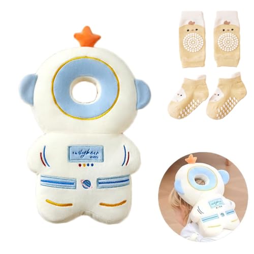 Bambebe Head Protection for Babies Soft Anti-Fall Pillow Child Head Protector Children Adjustable Backpack Head Saver Babies Helmet First Steps Backpack Anti-Fall Children (Astronaut)