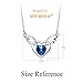 NEEMODA Gifts for Women Blue Crystal Heart Necklace Pendant Fashion Jewelry for Her Girls Girfriend Birthday Anniversary Valentines Day White Gold Plated Angel Wings