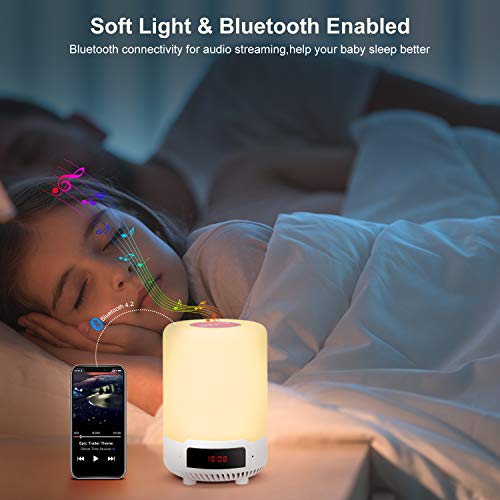 RUMIA Alarm Clock Bluetooth Speaker,Portable Wireless Table Lamps