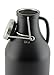 The Grizzly - 64 oz Double Wall Stainless Steel Flip Top Beer Growler - Black