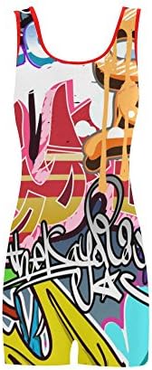 Women's Graffiti Pop Art BoyLeg One Piece Swimsuit Swimwear Tankini