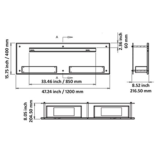Regal Flame Mora 47 Inch Ventless Wall Mounted Bio Ethanol Fireplace - Thumbnail 4